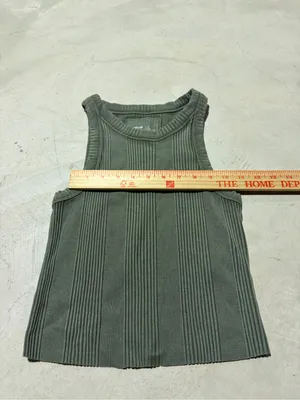 Aerie Ribbed Knit Tank Top Olive Green medium thumbnail 3