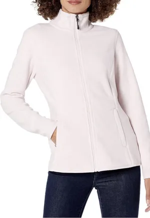 Amazon Essentials Women's Full-Zip Polar Fleece Jacket - Light Pink, Medium thumbnail 1