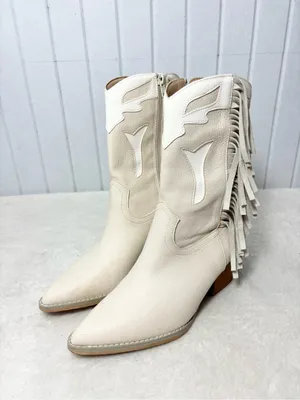 Altar'd State Cream Fringe Western‎ Ankle Boots Size 7 thumbnail 4