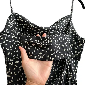 Womens Mini Slip Dress Open Back Black Polka Dot Coquette Size Small thumbnail 7