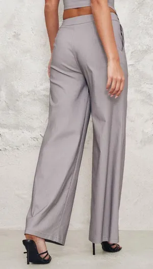 Pretty Little Thing Gray Work Pants thumbnail 2