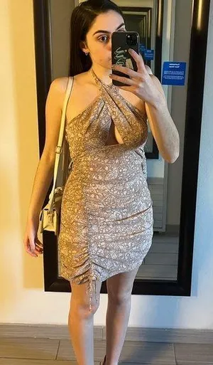 Champagne Halter Tie Dress Size L thumbnail 1
