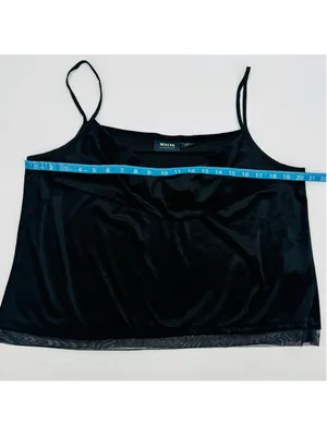 Maeve Halsey Camisole Black Velvet Cowl Neck Tank Top Size XL thumbnail 6
