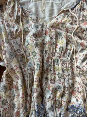 Free people Floral dress with tie neck and bell sleeves! thumbnail 2