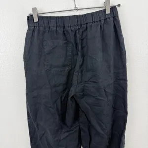 Quince Pants Womens Small Black Linen Elastic Waist Tapered Leg Casual Relaxed thumbnail 6