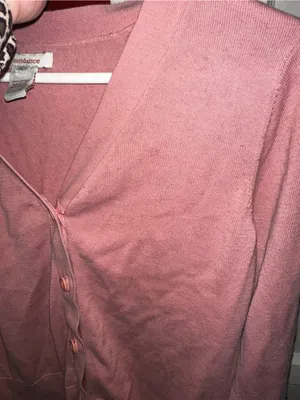 Sundance Mauve Pink Knit V-Neck Button-Down Cardigan Sweater Cottagecore Boho thumbnail 4