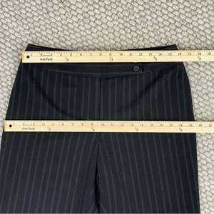 Style & Co Petite Striped Flat Front Straight Leg Trouser Pants Black‎ 10P thumbnail 7