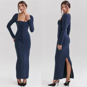 House of CB‎ Corinthia Midnight bodycon maxi dress NWOT size XS navy blue thumbnail 12