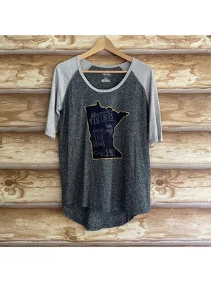 Minnesota Vikings “Show Your Horns” raglan sleeve ringer tee size large thumbnail 11