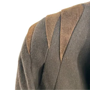 Jofeld wool trench suede double breasted 80s vintage coat 14 structured brown thumbnail 3