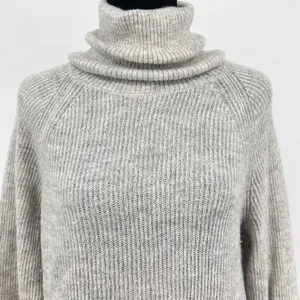 Quince Merino Wool‎ Alpaca Sweater Women's S Quiet Luxury Funnel Neck Gray Small thumbnail 7