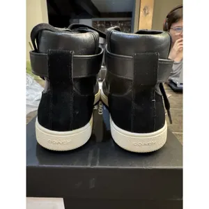 Coach‎ Q9125 C213 Black Leather Suede High Top Sneakers Shoes size 9.5 thumbnail 6