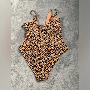 Aerie wrap Leopard Print One Piece Swimsuit full coverage XL Long thumbnail 6