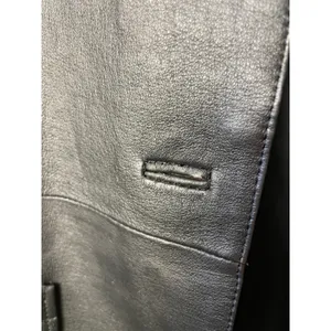 Vtg 90s Bagatelle Black Leather Blazer Jacket Womens 12P Petite 3-Button Coat thumbnail 6