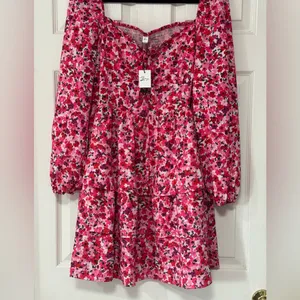 Zexxxy Women's Floral Pink Long Sleeves Ruffle Dress Size XL NWT thumbnail 3