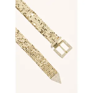 B-Low The Belt Bianca Belt Gold Embellished Crystal Chainmail Mesh Statement thumbnail 2
