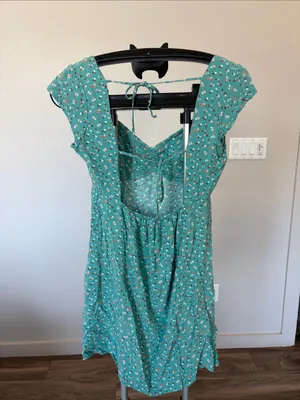 Aeropostale Teal Mini Dress with Tiny Floral Print thumbnail 3