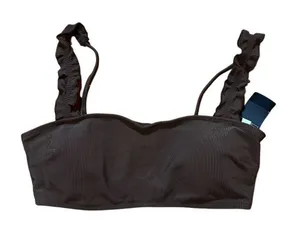 NWT Abercrombie & Fitch brown ruffle sleeve bralette sz Small‎ thumbnail 1