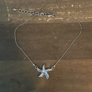Silver tone starfish anklet thumbnail 3