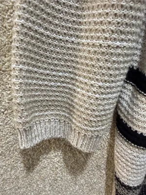 Open front knit cardigan large fall cotton blend neutral preppy duster layering thumbnail 3