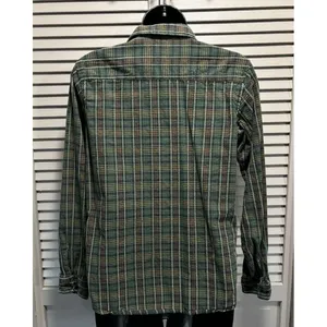 Woolrich Vintage Flannel Shirt‎ Green/Orange Plaid Button Up Size See Measure thumbnail 4