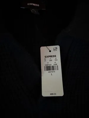 Express Black Waffle Knit Collared Sweater Size L NWT thumbnail 4