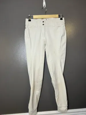 Ariat Pro Series Pants Womens 22R White Riding Breeches Ankle Grip Stretch thumbnail 2