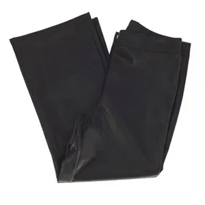 Bagatelle Womens Wide Leg Crop Mid Rise Zip Faux Leather Pants Black Size Medium thumbnail 5