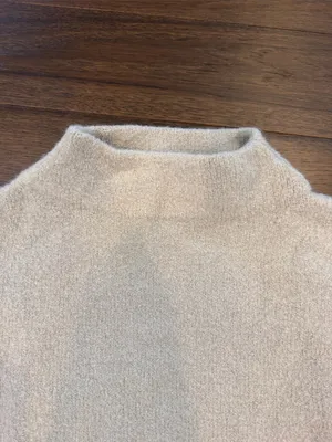 Cable Stitch Women's Cream Mock Neck Sweater Size Medium - C1-346 thumbnail 3