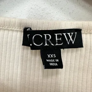 J. Crew XXS Cream Vintage rib T-shirt with cotton poplin puff sleeves Chic Femme thumbnail 2