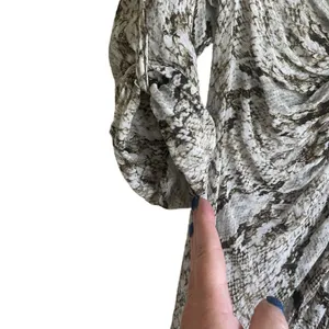 Zara Women‎ Wrap Dress S Reptile Print Surplice Neck High Slits Boho Chic Beachy thumbnail 6