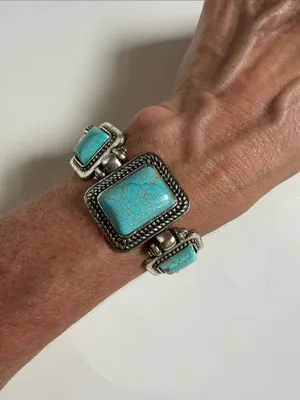 Source Unknown Southwestern multi-strand link turquoise bracelet thumbnail 2