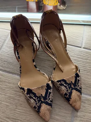 Gibson Latimer Snake-Print Pointed Toe Ankle-Strap Heels thumbnail 1