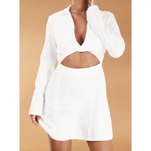 PrettyLittleThing White Cut Out Collar Detail Bodycon Dress, Size 4​​​​​​​​​ thumbnail 2