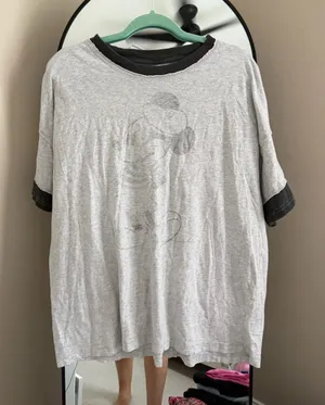 aerie Disney Light Gray Short-Sleeve Tee with Black Trim thumbnail 1