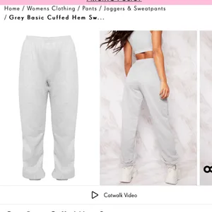 Pretty Little Thing New Grey Basic Cuffed‎ Hem Sweatpants thumbnail 3