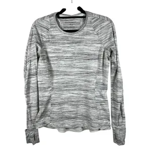 Lululemon Runderful Long Sleeve Space Dye‎ Camo White Silver Spoon 10 Athletic thumbnail 2