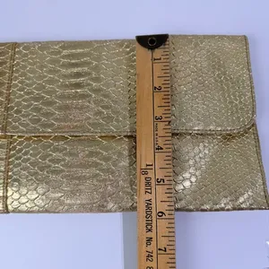 Jessica McClintock Gold Snake Embossed Metallic Clutch‎ Evening Bag thumbnail 5