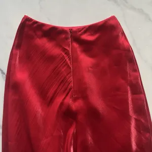 Vintage Cache Red Satin Maxi Skirt Size XS Bias Cut 90s CBK Minimalist Long Slip thumbnail 9