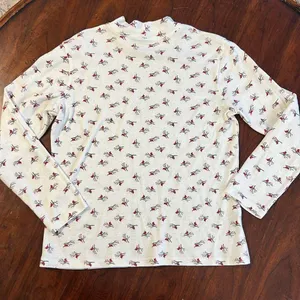Northcrest mock turtleneck womens medium cream cardinals long sleeved thumbnail 6
