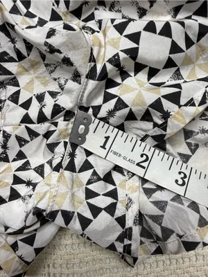 Free People Black & Cream Geometric Pattern Printed Smocked Waist Shorts thumbnail 6
