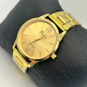 Geneva Platinum Gold-tone Stainless Steel Watch Working New Battery thumbnail 2