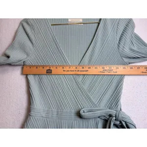 Urban Outfitters Ribbed Long Sleeve Wrap Romper Sage Green Small thumbnail 8
