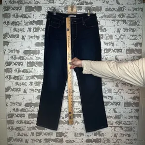 Levis | women dark wash 505 straight denim jeans thumbnail 5