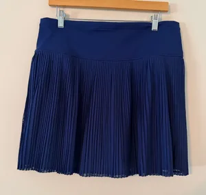 IBKÜL‎ Pleated Mesh Skort Skirt Navy Blue Activewear Women Large thumbnail 1