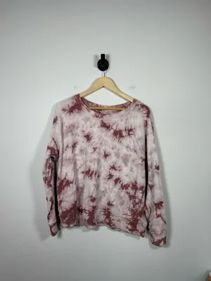 Athleta Sundown Tie Dye Sweatshirt Palermo Pink Crystal Dye Size L thumbnail 3