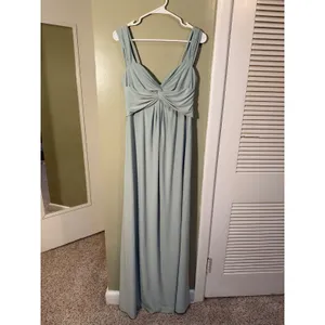 Celebrate DB Studio Womens Sz 10 Jersey Twist Knot Empire Waist Dress Dusty Sage thumbnail 2