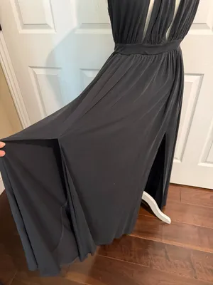 Free People FP Beach Knit Maxi Dress Cutout Backless Black Size XS thumbnail 5