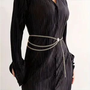 Golden Plated Tassel Belt Chain Elegant‎ Alloy Accessory Versatile Style thumbnail 11