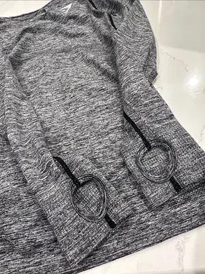 Gymshark vital seamless long sleeve shirt marled gray and black size large thumbnail 2